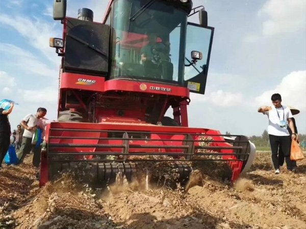 南陽陳先生采購鄭州中聯(lián)4HZJ-2500自走式花生撿拾收獲機(jī)